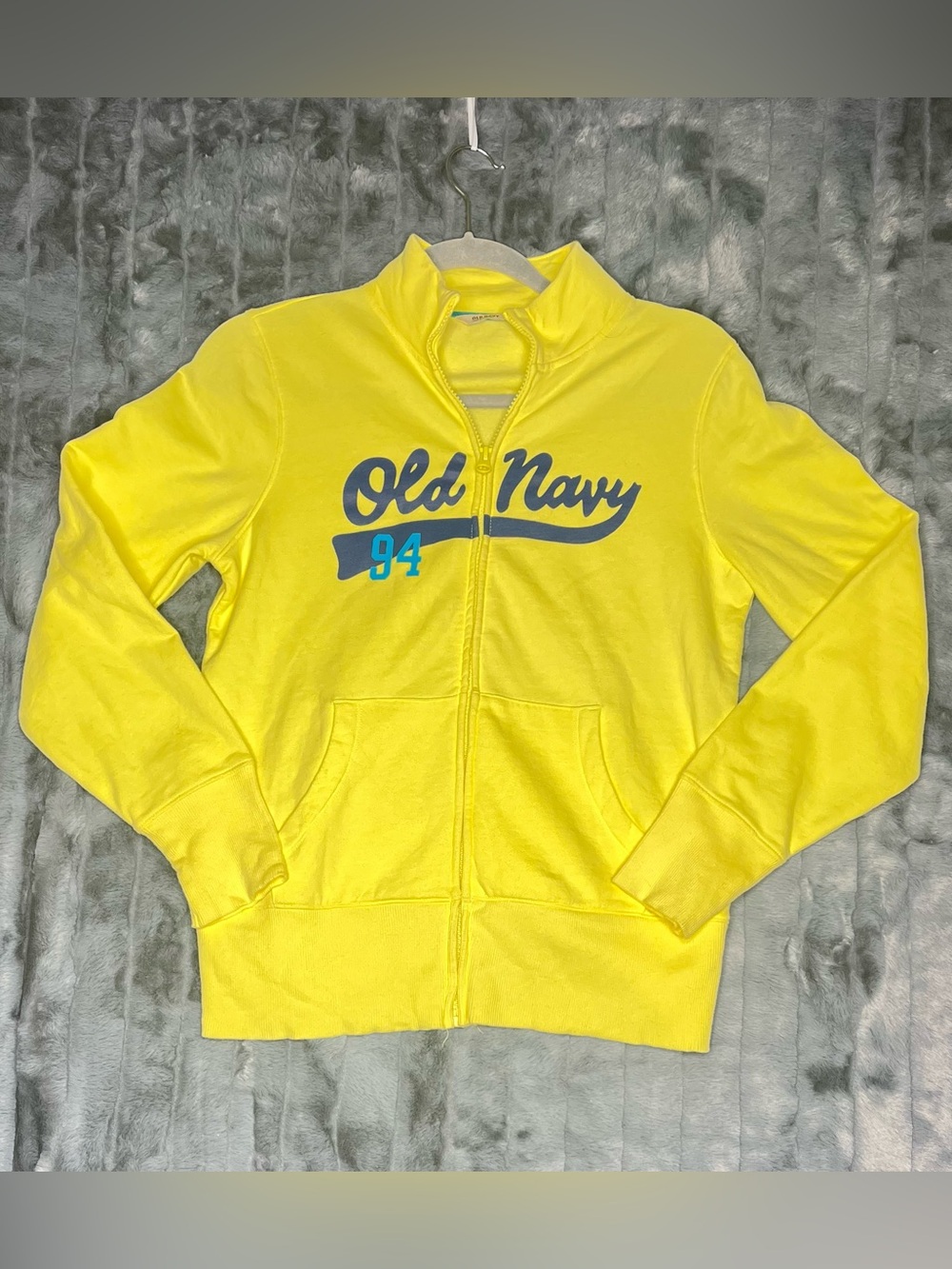 Old Navy ’94 Yellow Full Zip Sweatshirt Jacket Women’s M Retro Y2K Fleece